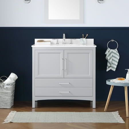 Ove Decors Joyce 36 In Dove Gray Single Sink Bathroom Vanity With Ay White Cultured Marble Top Canada Dove Gray Single Sink Bathroom Vanity, 36 Bathroom Vanity Canada