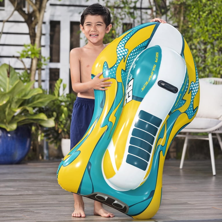 H2OGO! Sea Surfer Pool Float - Teal & Yellow, Inflatable Jet Ski
