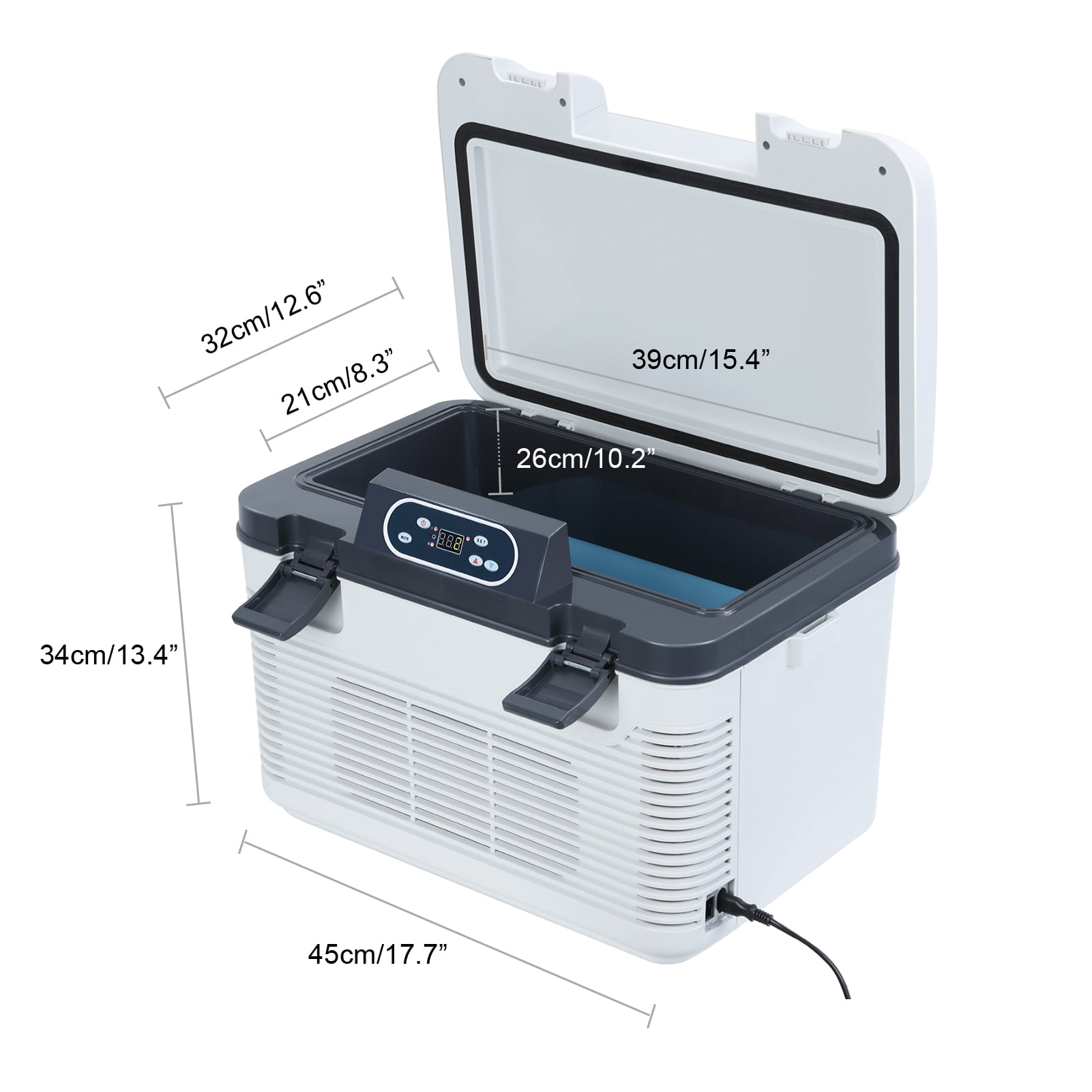 ziertyon 19L Car Refrigerator, Portable Freezer with -4°F~68°F Adjustable Range, for Travel, Camping, Truck, 12V/24V DC