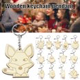 thumbnail image 2 of CAROOTU Wooden Keychain Cute Cartoon Animals Keyring Personalized Key Crafts Pendant for Backpack Handbag Wallet Decor New, 2 of 7