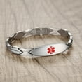 thumbnail image 2 of 7.5 inch Linnalove Blood thinner bracelets for women Stainless Steel Fashion Medical id Bracelet, 2 of 8