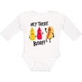 thumbnail image 3 of Inktastic Hey There Buddy with Ketchup Mustard and Hot Dog Boys or Girls Long Sleeve Baby Bodysuit, 3 of 5