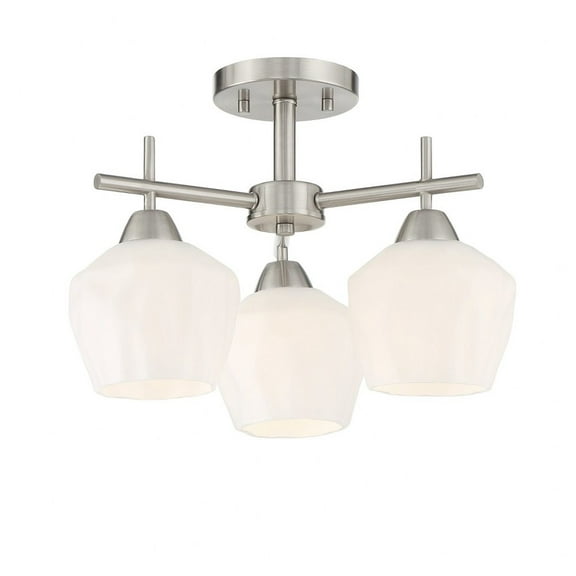 3 Light Semi-Flush Mount-Brushed Nickel Finish Minka Lavery 2172-84