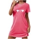 thumbnail image 2 of Camisón corto de talla grande para mujer, camisón de manga corta con estampado de pecho a la moda, camisón para mujer, 2 of 3