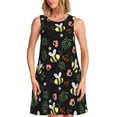 thumbnail image 1 of Vsdgher Robes d'Été Imprimé Abeilles pour Femmes Robe de Plage Décontractée Col en U Sans Manches Robe d'Été Ample avec Poche, 1 of 7
