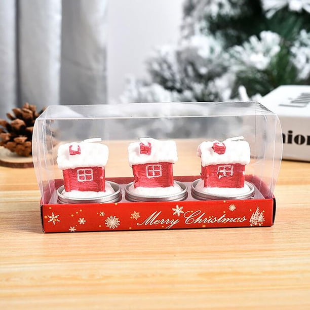 Xihbxyly Artículos Vela Navideña Pintada, Decoración, Regalo Navideño, Vela Navideña, Tres En Una Caja