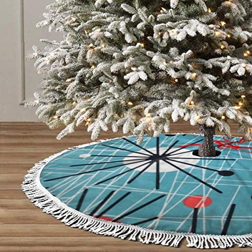 Falda con forma de árbol de Navidad GHYGTY Mid-Century, moderna, 90 cm, con tapa