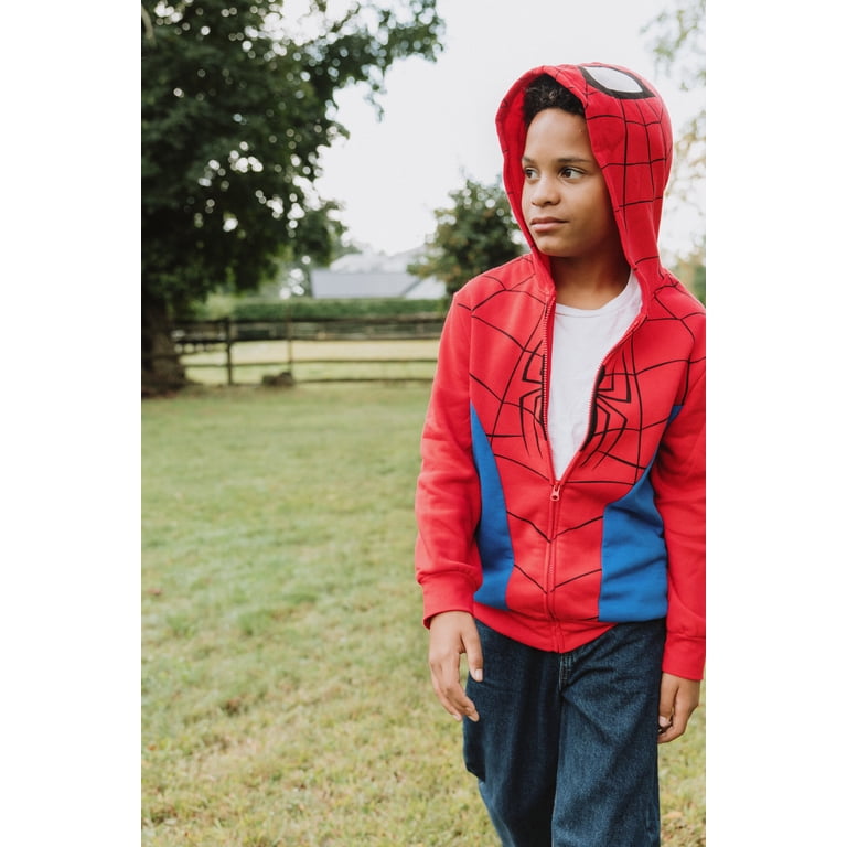 Marvel Spider-Man Big Boys Fleece Zip Up Hoodie Toddler to Big Kid