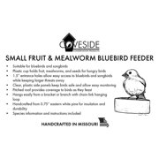 Small Bluebird Mealworm Feeder | Wooden Platform Bird Feeder with Red Feeding Cup | Mounts on 4x4 Post | Eastern White Pine | Handcrafted in Maine | 9H x 11.5W x 7.5D | USA Made