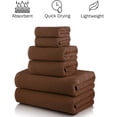 thumbnail image 3 of CASA COPENHAGEN Popcorn Textured 6 Pieces Towel Set- Toffee, 550 GSM 2 Bath Towel 2 Hand Towel 2 Washcloth, Rough & Tough Use Cotton Towels Gift Set for Bathroom, 3 of 7