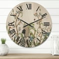 thumbnail image 2 of Designart 'Border With Peonies and Cranes In Chinoiserie Style' Traditional Wood Wall Clock, 2 of 5