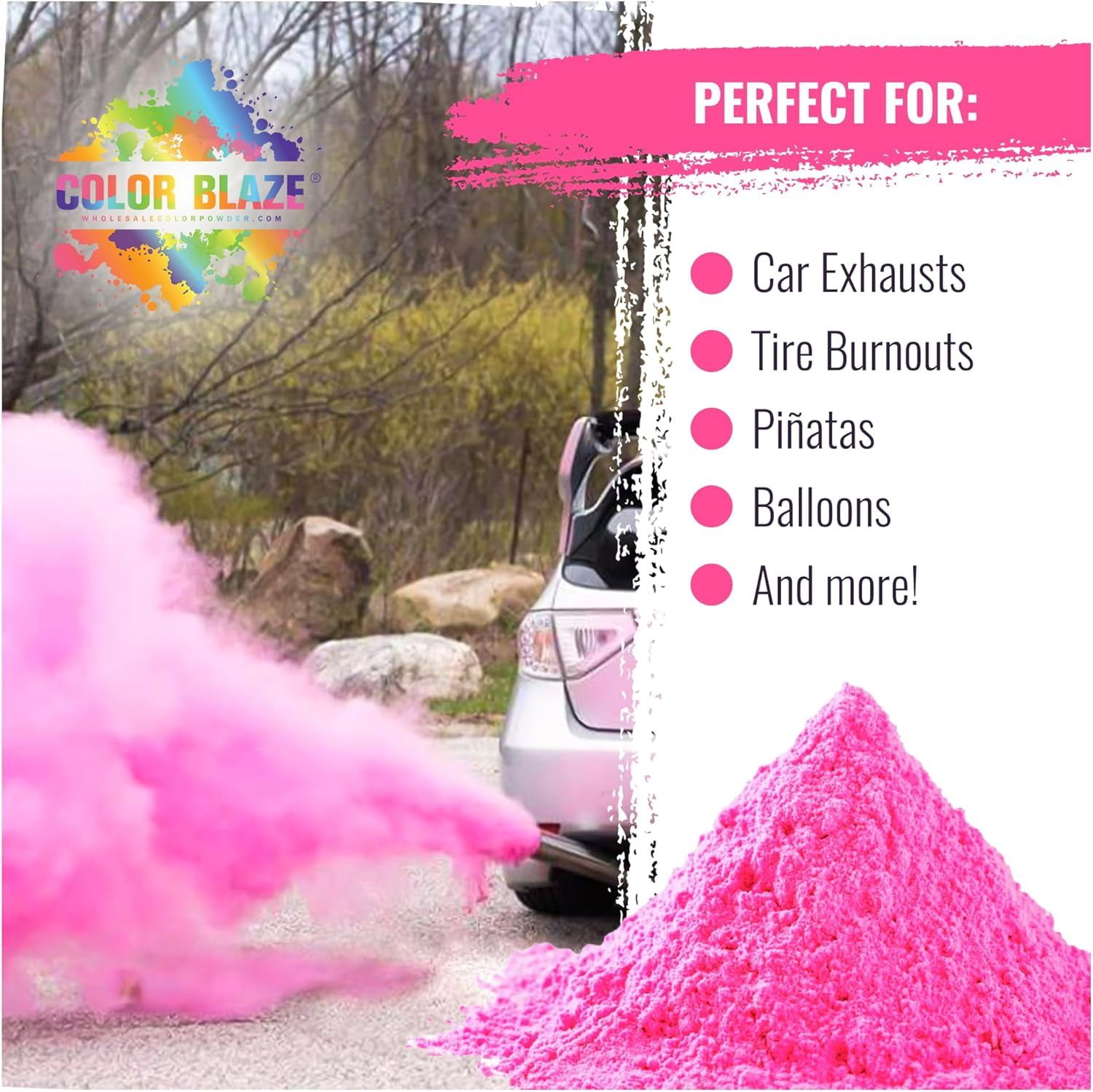 Color Powder Pink - 5 Pounds - Perfect For Colorful Run Events, Youth Group Color Wars, Holi Events and More!