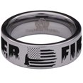 thumbnail image 2 of Firefighter Axe American Flag Tungsten Carbide Ring, 2 of 9