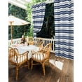 thumbnail image 5 of nqOlkjepod Outdoor Curtains for Patio Waterproof, Navy Blue Striped Outdoor Privacy Panels Grommet, Farmhouse Striped Geometric Art Blackout Outside Curtains for Porch/Cabana 54"x108", 2 Panels, 5 of 8