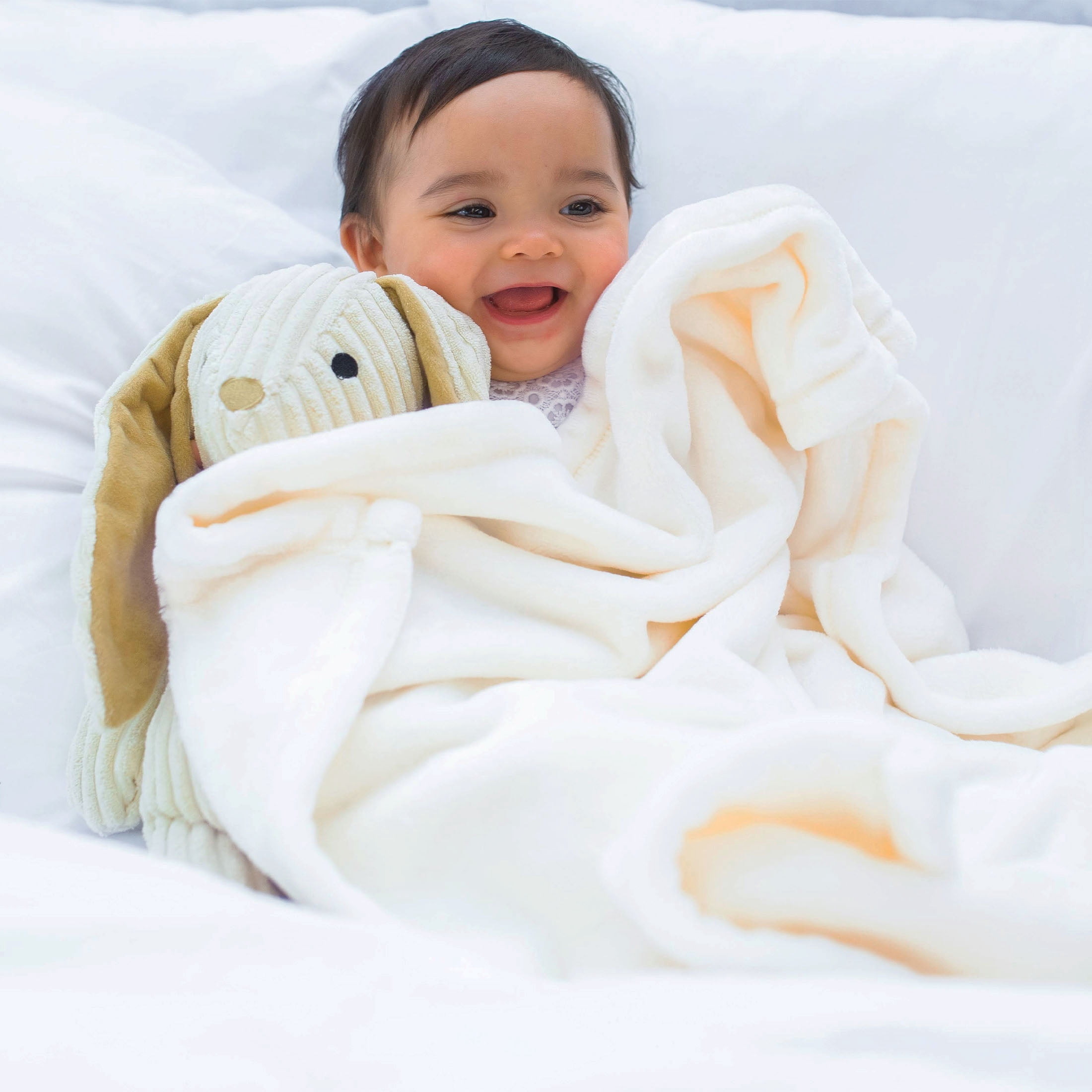 American Blanket Company Luster Loft Whip Stitch Infant Blanket Softest Cream 30in x 40in Unisex