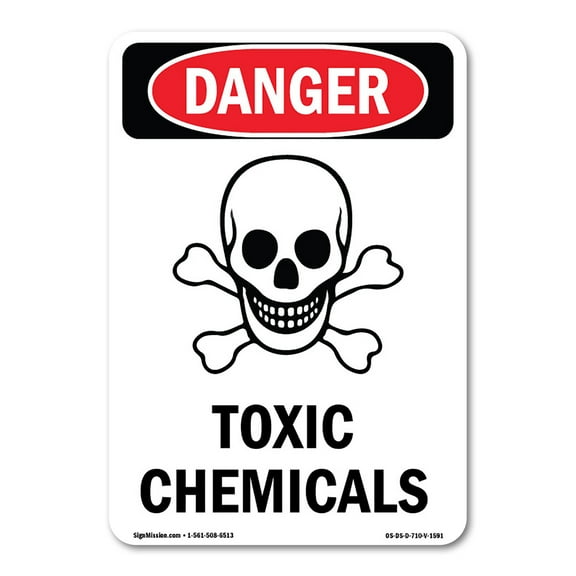 OSHA Danger Sign - Toxic Chemicals | Decal | Protect Your Business, Construction Site, Warehouse & Shop Area | Made in The USA