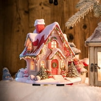 EWASWON Christmas Solar-Powered Whimsical Christmas Garden Stakes - Enchanted Miniature House Planter, Multicolor Outdoor Yard Decor