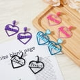 thumbnail image 5 of 1 box 4 Pairs 4 colors Heart with Word Kiss Me Acrylic Dangle Stud Earrings Mixed color 55mm 1 pair/color, 5 of 7