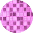 thumbnail image 1 of Ahgly Company Indoor Round Checkered Purple Modern Area Rugs, 7' Round, 1 of 4