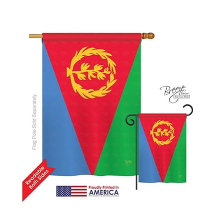 Breeze Decor 08299 Eritrea 2-Sided Vertical Impression House Flag - 28 x 40 in.