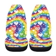 thumbnail image 5 of POLERO Breathable Auto Seat Covers for SUV, High Back Washable Vehicle Seat Covers Polyester Fabric 2 Pcs, Rainbow Heart Pattern, 5 of 13