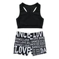 thumbnail image 3 of CHICTRY Kids Girls 2PCS Ballet Dance Outfit Racer Back Tank Tops with Bottoms Set Black 8-10, 3 of 7
