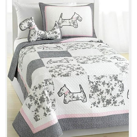Best Bedding, Inc. Scottie Pup 3-piece Cotton Quilt (Best Place To Shop For Bedding)