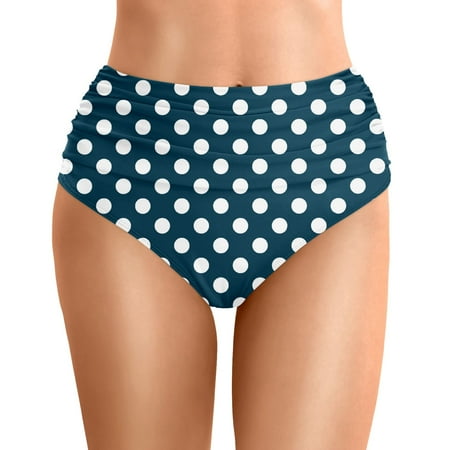 UFOUND Women High Waist Bikini Bottoms Swim Briefs Beach Shorts Ruched Bottom High Cut Swim Bottom Full Coverage Sports Yoga Shorts Swimbottom Swimwear Versatile Hawaii Tropical Summer Beachwear
