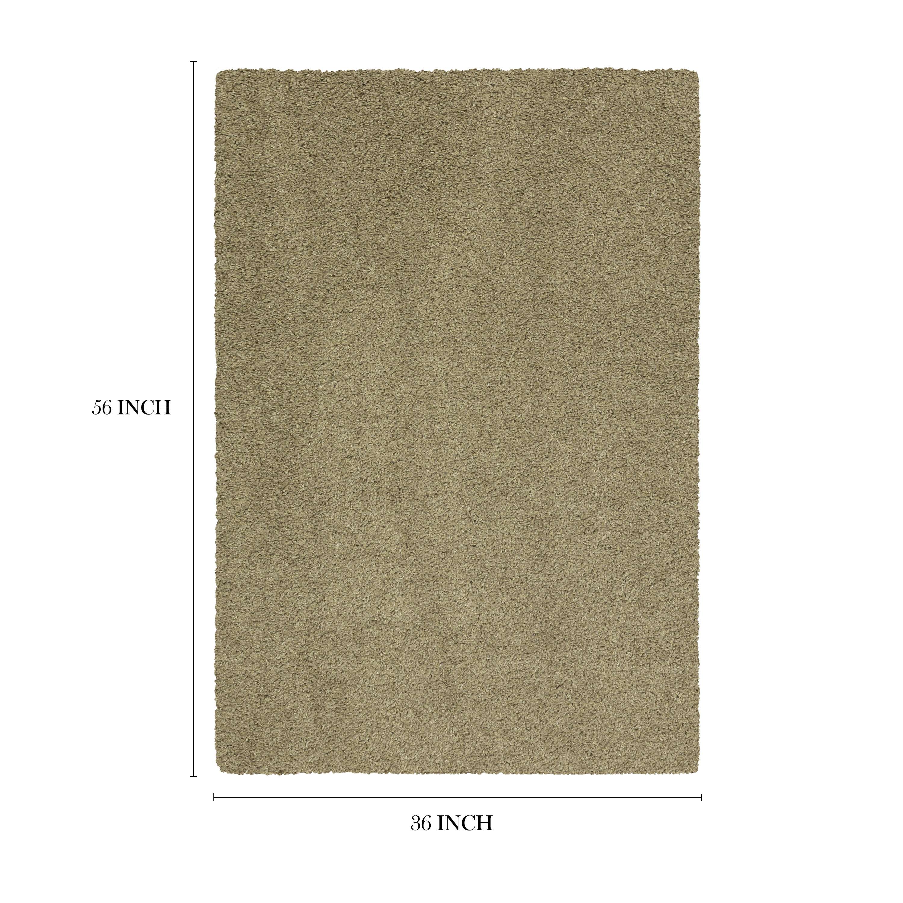 Mainstays Solid Shag Area Rug, Mushroom Tan, 3 ft x 4 ft 8 in
