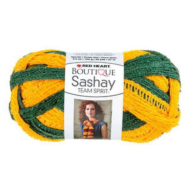 RED HEART Team Spirit Yarn - Green/Gold Acrylic Yarn For Knitting & Crochet