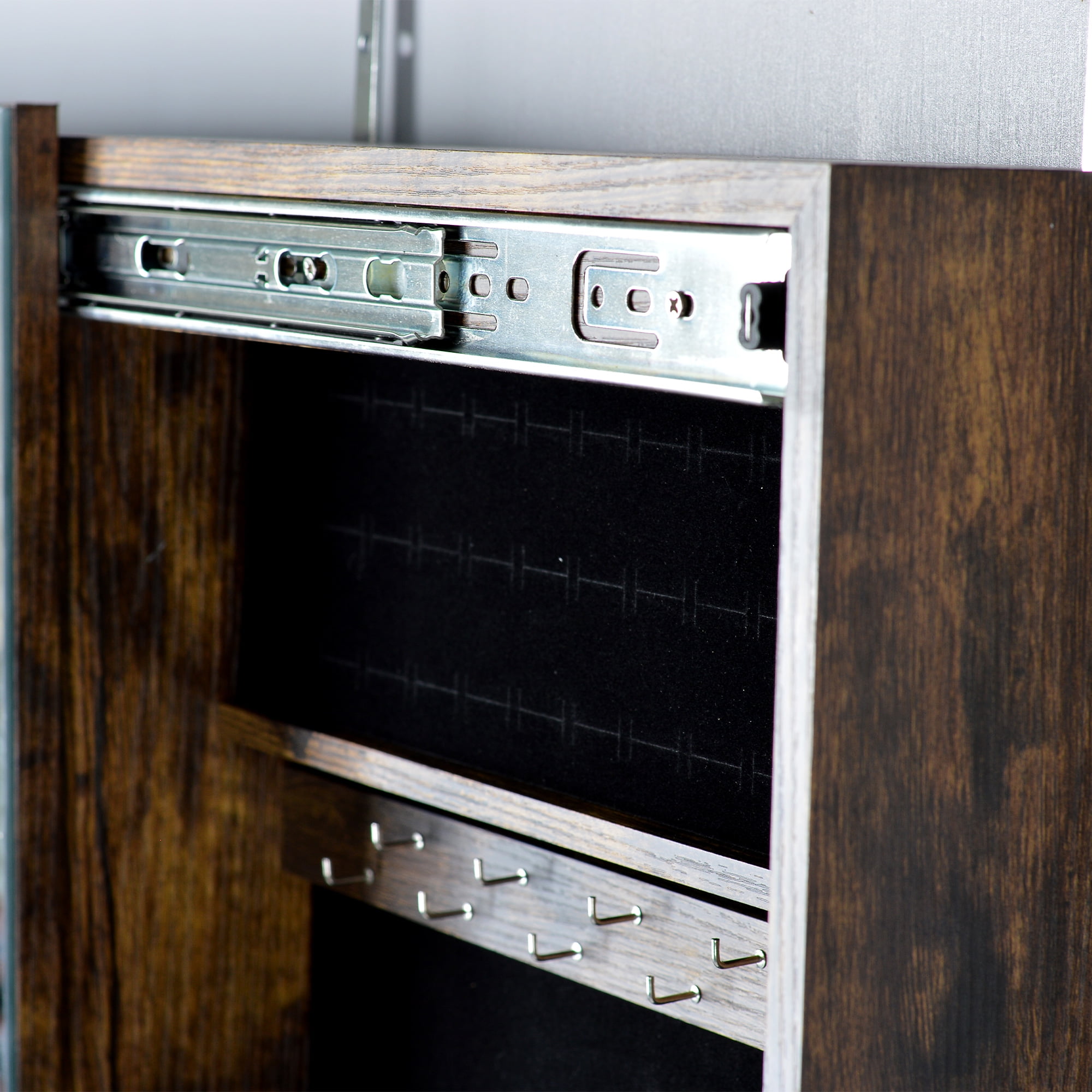 Kepooman Wall Mount and Door Mirror Jewelry Cabinets, Hanging Jewelry Storage Cabinet, Brown Kepooman Wall Mount and Door Mirror Jewelry Cabinets, Hanging Jewelry Storage Cabinet, Brown