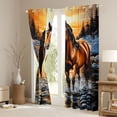 thumbnail image 3 of Homewish Racing Horse Men Curtains Pack of 2 (42x84 Each), Tribal Cowgirl Cowboy Curtains Blackout, Farmhouse Animal Bedroom Curtains, Living Room Curtains Decor, 3 of 6