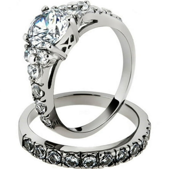 Couple Rings Elegant Diamond Studded Geometric Design Metal Alloy Artificial Gem Inlay Unisex Fashion Jewelry