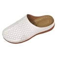 thumbnail image 6 of Wedge Sandals for Women Closed Toe Breathable Hollow out Slip on Mules Comfy Arch Support Platform Slippers Orthopedic Shoes White Size 6.5, 6 of 6