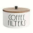 thumbnail image 5 of Wooden Coffee Filter Holder - Large Capacity, with Lid - for Kitchen/Bar, Store Filters/Snacks, Farmhouse Style, Sustainable Wood, 5 of 6