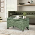 thumbnail image 3 of Homebeez 29.8" Velvet Storage Ottoman Bench Footrest Stool for Bedroom, Green, 3 of 8