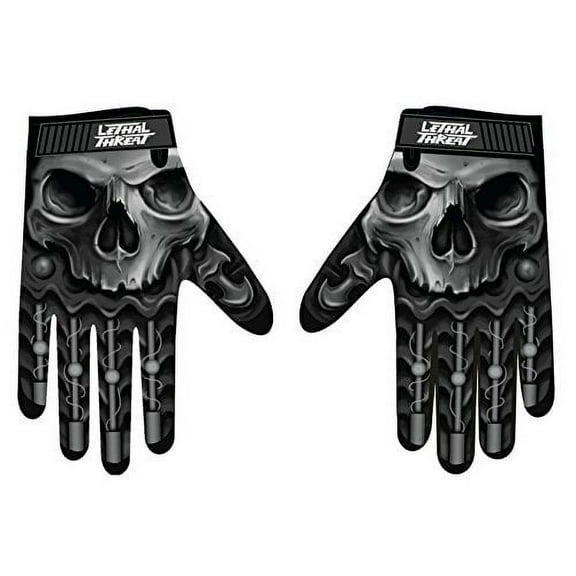 Lethal Threat Gloves (Skull Men Hand) (Black, Medium) - GL15004M