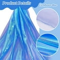 thumbnail image 5 of 4 Yards Organza Sheer Fabric Blue Lace Fabric Ribbon Holographic Gauze Cloth Iridescent Craft Cloth Lace for Curtain Wedding Dress DIY Supplies Home Decor Photography Background, 5 of 9
