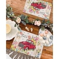 thumbnail image 4 of Easter Placemats Set of 6, Red Truck Tulip Placemat for Dining Table Decorations, Spring Flowers Butterfly Place Mats, Spring Table Mats for Kitchen Dinner Seasonal Holiday Party Decor, 4 of 6