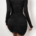 thumbnail image 4 of Lilgiuy Women's Long Sleeve Solid Color Slim Hollowing Party Club Dress, 4 of 4