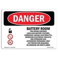 thumbnail image 1 of SignMission OS-DS-A-1218-L-1842 12 x 18 in. OSHA Danger Sign - Battery Room Authorized Personnel Only, 1 of 1
