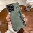 thumbnail image 2 of Funda de teléfono de cuero suave con nombre personalizado, cubierta a prueba de golpes de estilo coreano para iPhone 14 Pro Max 13 12 11 X XS XR 7 8 Plus, 2 of 4