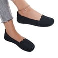 thumbnail image 6 of Women Breathable Knit Fabric Slip On Flats Scalloped Edge Round Toe Soft Flexible Non Slip Casual Walking Shoes, 6 of 8
