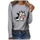 thumbnail image 1 of Blusa de manga larga con cuello redondo y estampado informal para mujer a la moda Pompotops gfhjh17837, 1 of 3