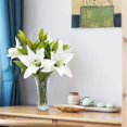 thumbnail image 3 of 4 piezas de flores de lirio artificial plantas arreglo de flores falsas boda de seda ramos de novia blanco interior al aire libre hogar cocina mesa de comedor centros de mesa L, 3 of 5