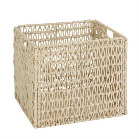 Natural Woven Baskets - Honey Can Do Folding Woven Seagrass Basket, Off-White