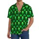 thumbnail image 1 of Balery leaves and glasses of beer for St. Patrick's Day Camisa Casual de Manga Corta con Botones para Hombre, Texturizada, Estilo Cubano, para Playa, Verano-XX-Large, 1 of 5