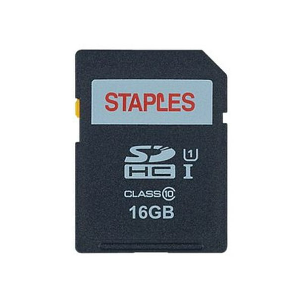 Staples Flash memory card 16 GB Class 10 SDHC