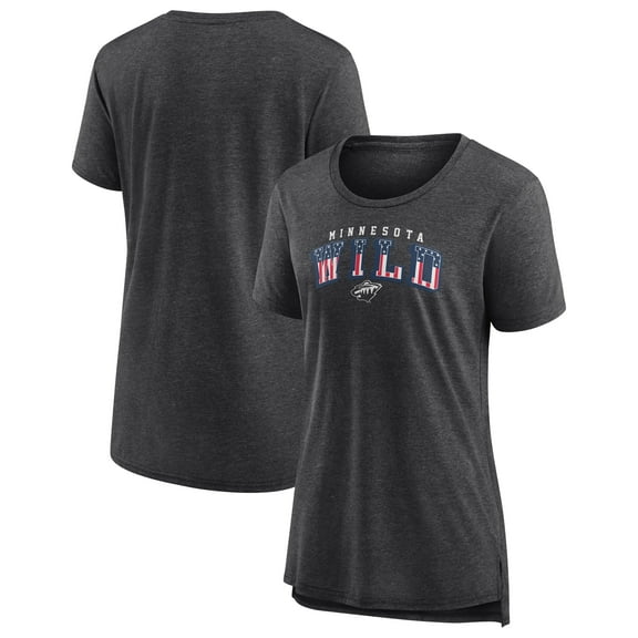 Women's Gray Minnesota Wild Proud Tri-Blend T-Shirt