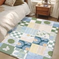 thumbnail image 4 of Rectangle Area Rugs 4 x 6 Ft, Spring Floral Checkered Non-Slip Residential Carpet, Sage Green Daisy Buffalo Plaid Indoor Crawling Mats Runner Rugs for Living Room/Dining Room/Bedroom, 4 of 8